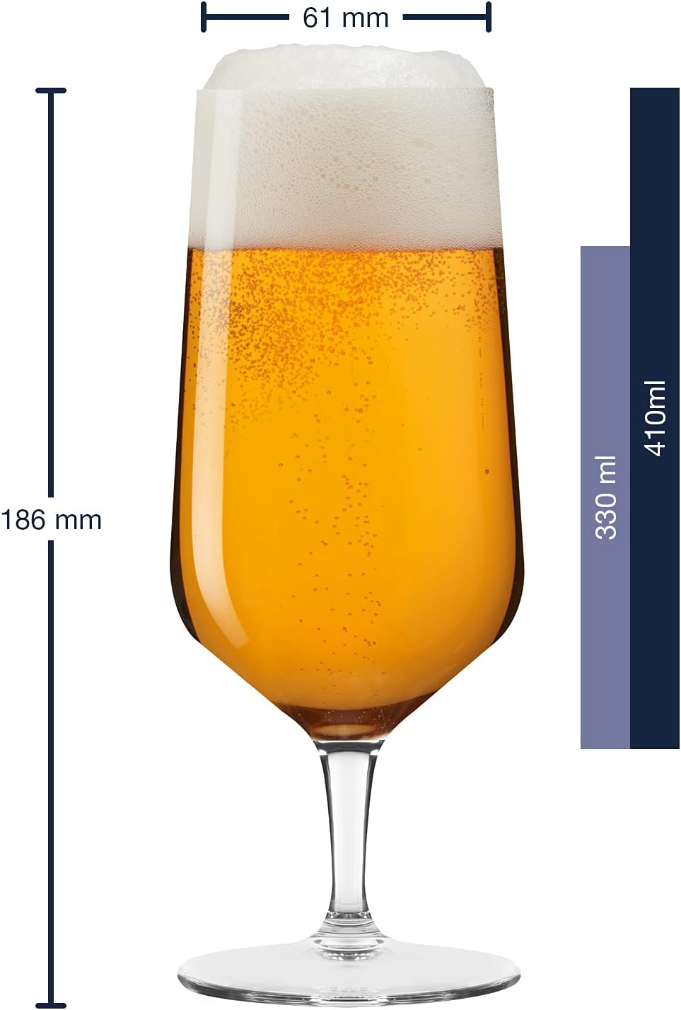LEONARDO HOME Puccini Bierglas, Glas, 6.1 cm, 6 Biergläser 410 ml, Biergläser 410 ml