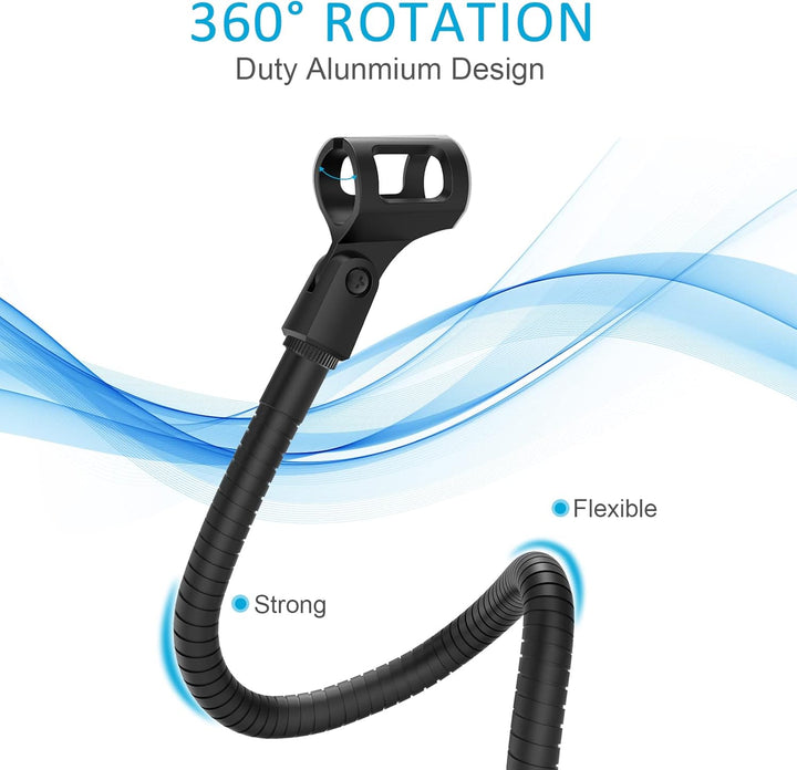 zealsound Mikrofon Arm Ständer,Verstellbarer Schwanenhals Mikrofonarm mit Microphone Clip, 3/8" auf