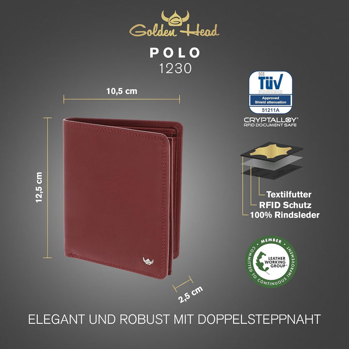 Golden Head Polo Geldbörse RFID Leder 10 cm