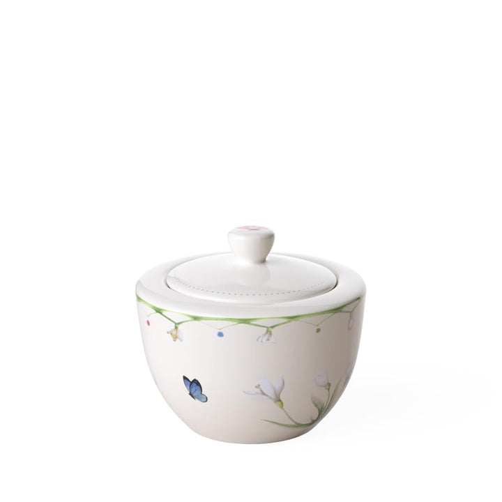 Villeroy und Boch Colourful Spring Zuckerdose, 300 ml, Premium Porzellan, Weiss/Bunt, Zuckerdose