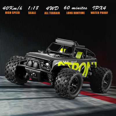 dexinco Ferngesteuertes Auto, 4WD Spielzeug Geländewagen All Terrains Offroad Elektro Fahrzeug 1/18