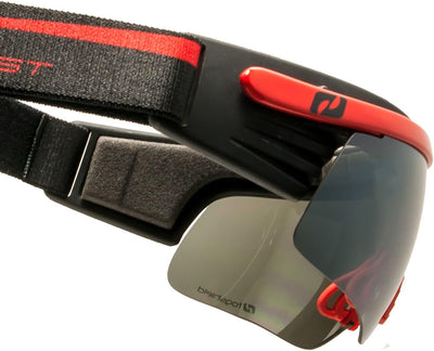 Daisan Langlauf Sportbrille Skibrille Nordic-Brille schwarz rot + silber verspiegelt Kat. 3, schwarz