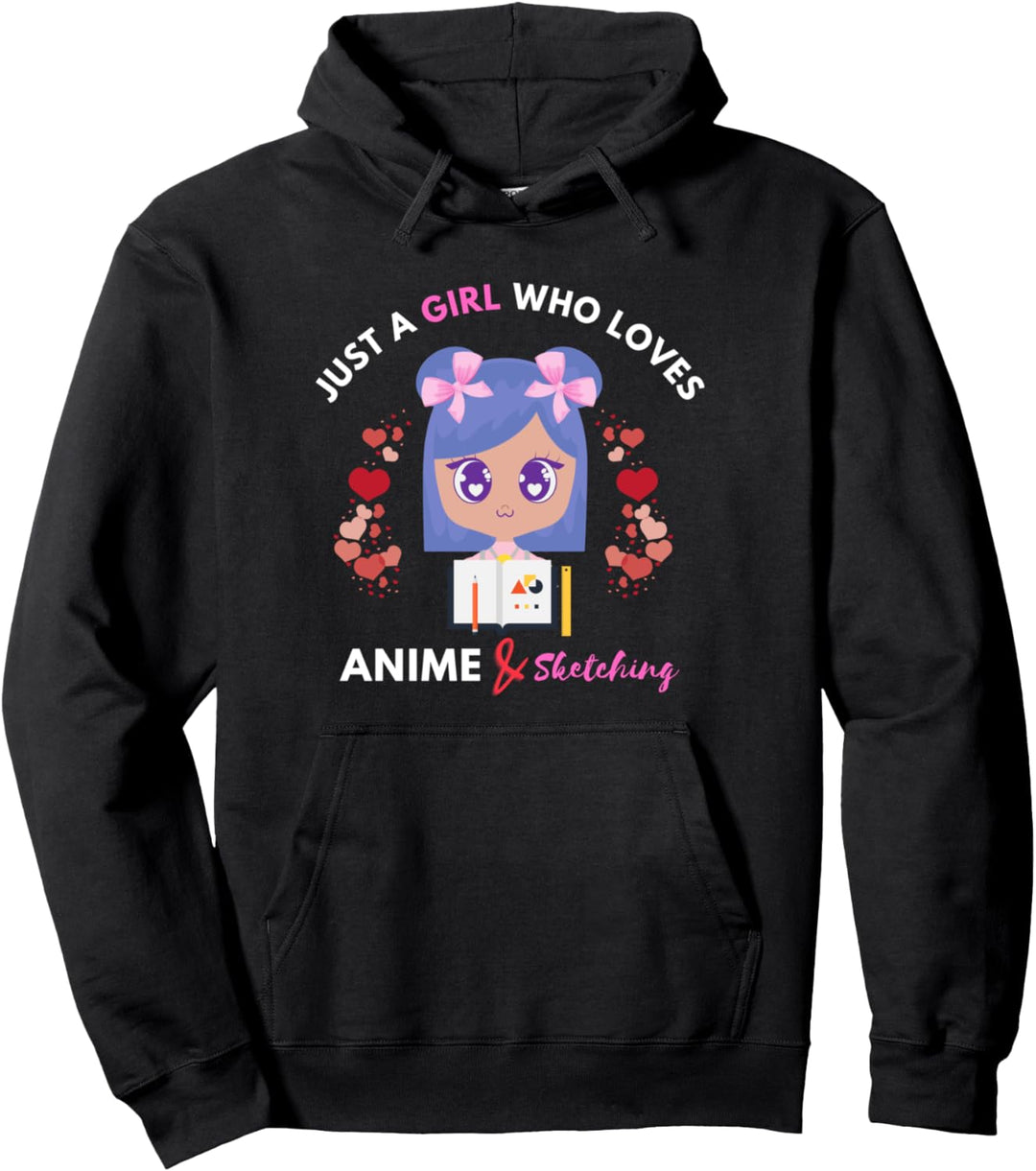 Nur ein Mädchen, das Anime liebt und niedliche Mädchen Pullover Hoodie