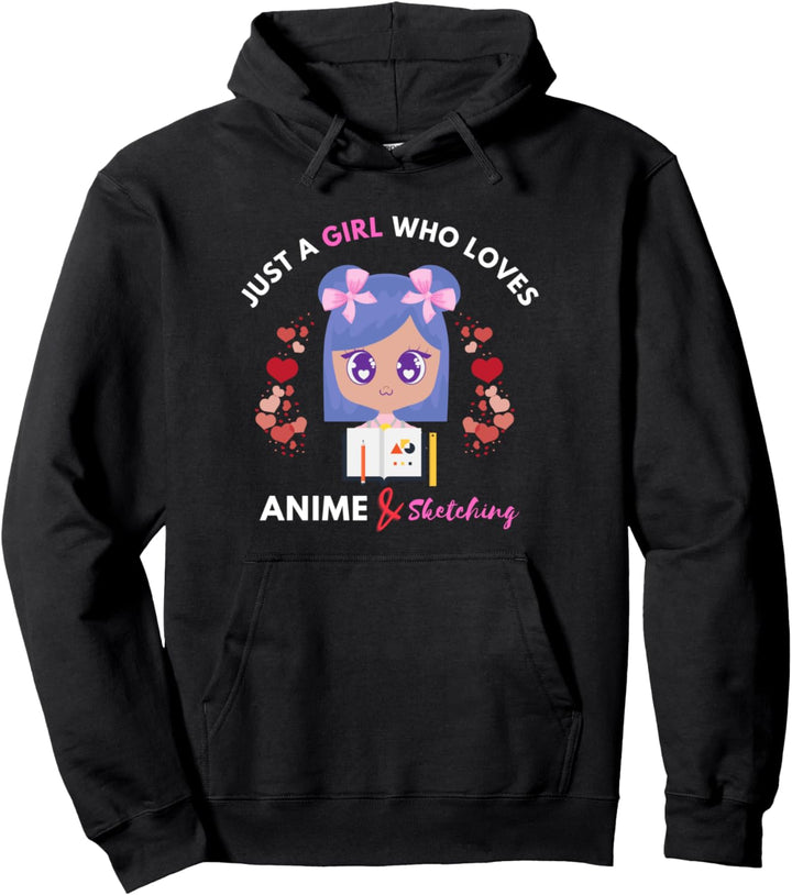 Nur ein Mädchen, das Anime liebt und niedliche Mädchen Pullover Hoodie