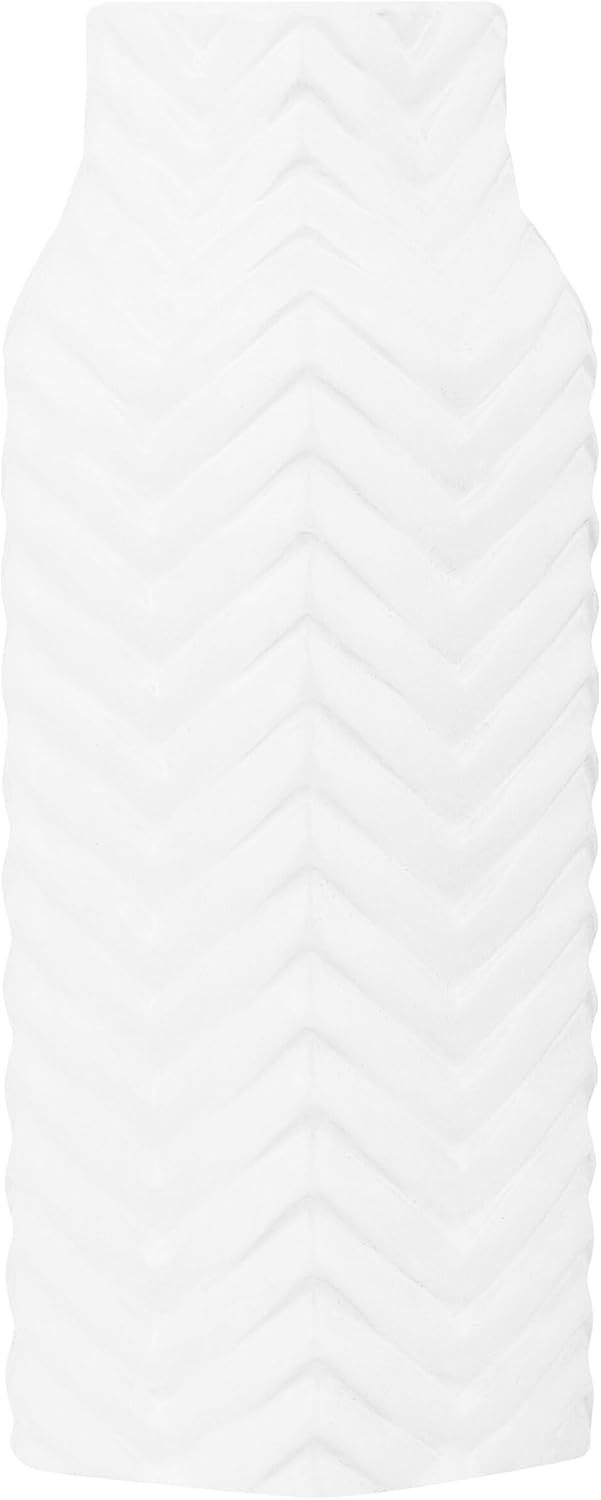 Helle Vase mit strukturierter Oberfläche weiss Xanthos