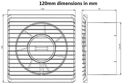 Badventilator Ø 125 mm in weiss mit Timer/Nachlauf Lüfter Ventilator Front Wandlüfter Wandventilator