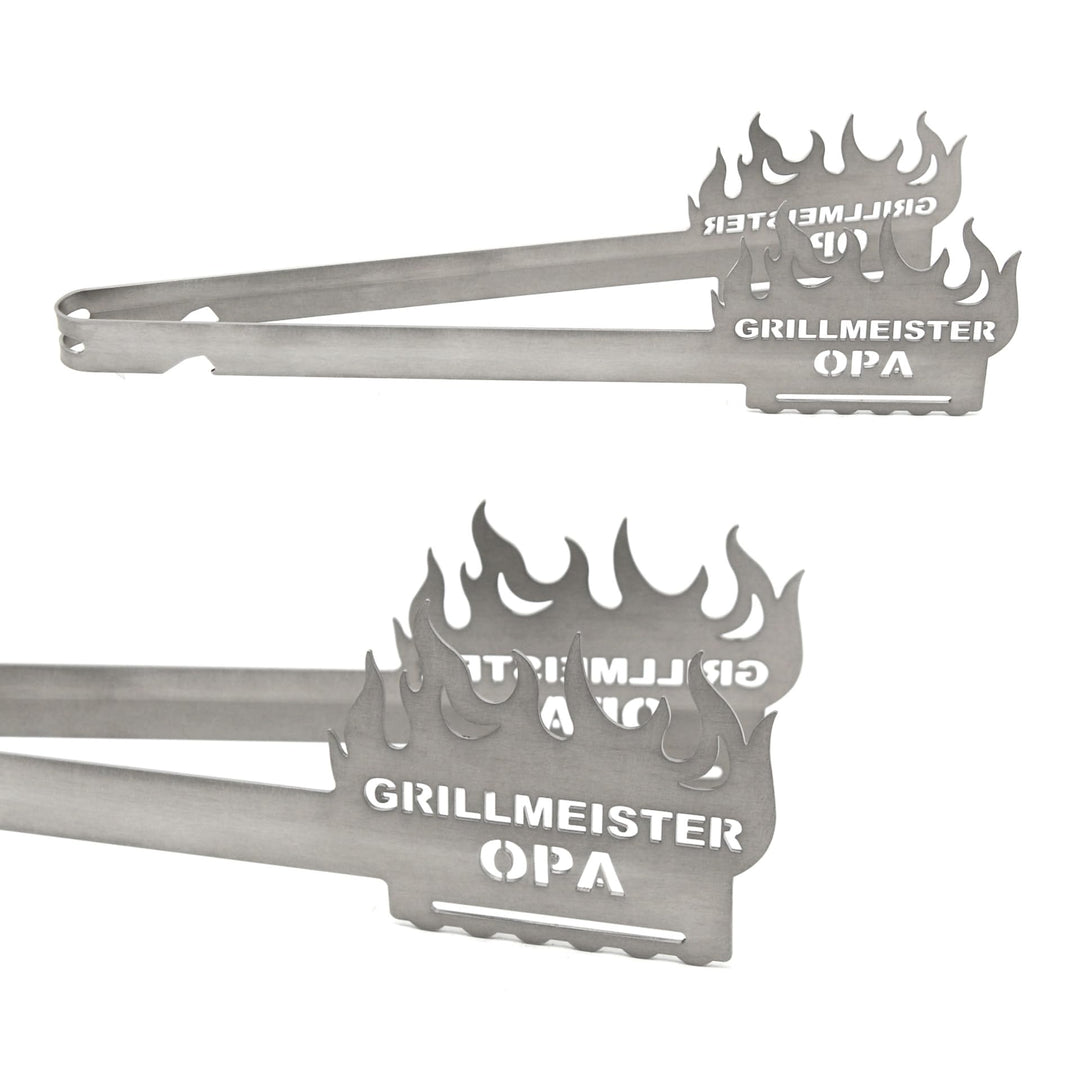 Grillzange Motiv Grillmeister Opa, spülmaschinengeeignet, Geschenkidee, Männergeschenk, Geschenk für