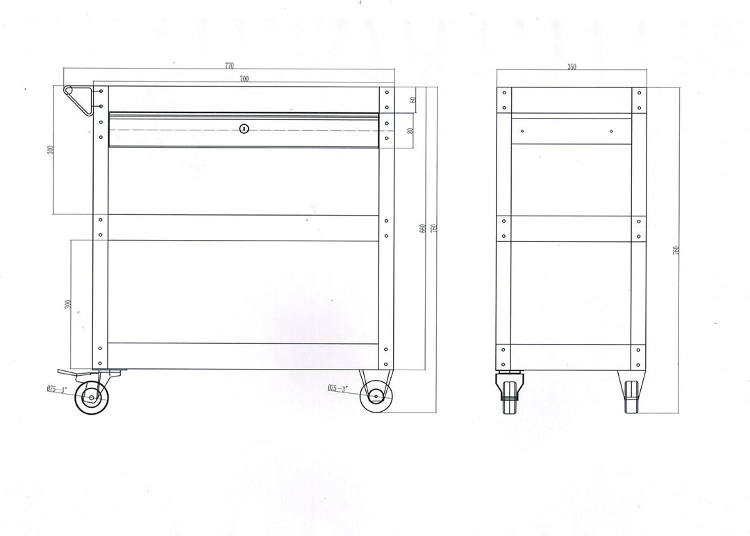 US PRO TOOLS Werkzeug Warenkorb Werkzeug Trolley Workstation Tool Box Cabinet schwarz glänzend mit a