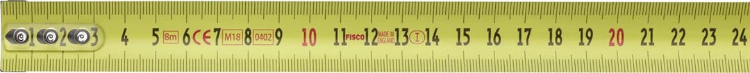 Massband 8m aus Stahl inkl. Gürtelclip I Made in UK I Genauifkeitsklasse I I Robustes & Ergonomische