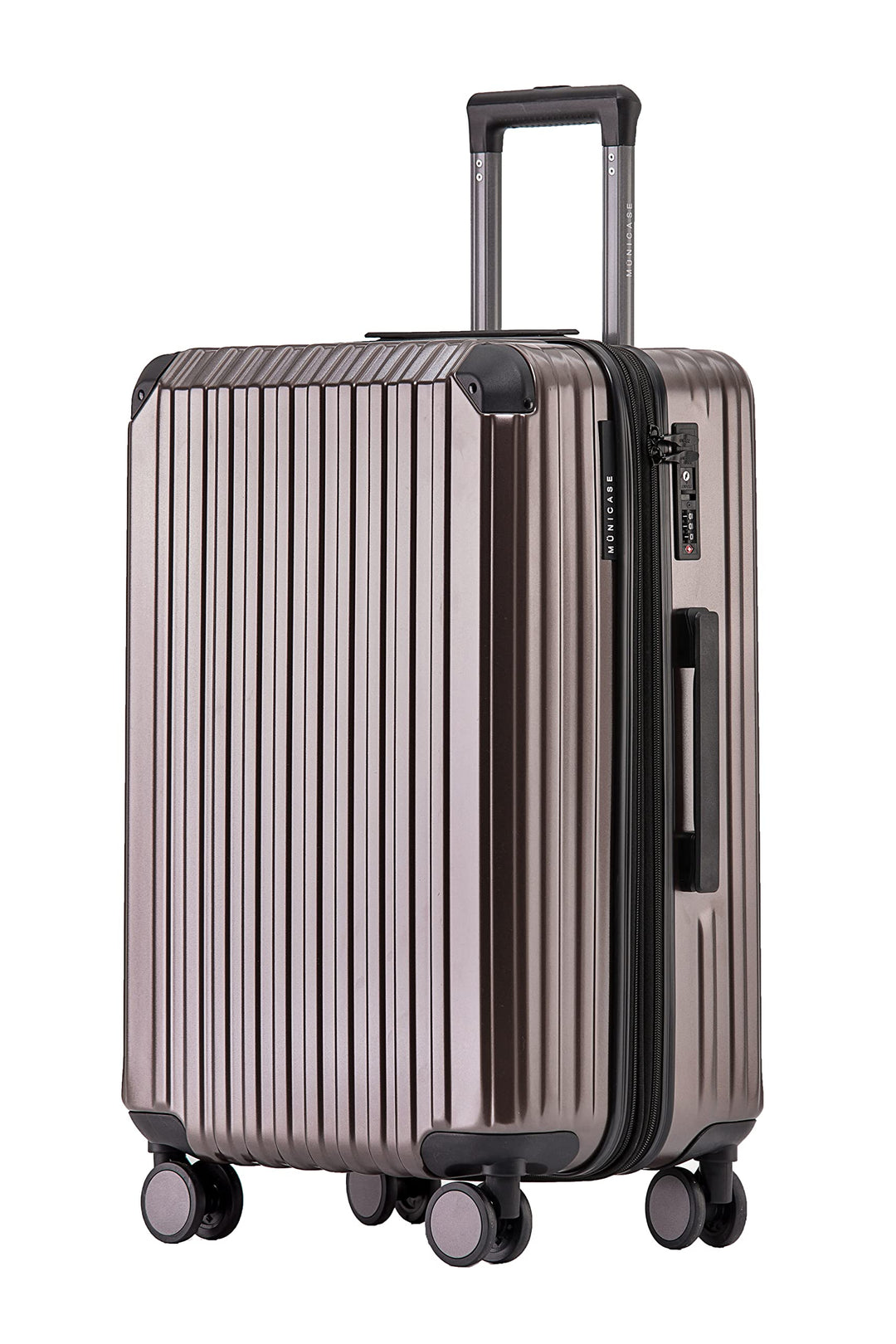 M816 TSA-Schloss Koffer Reisekoffer Trolley Kofferset Hardschale Boardcase (Coffee, Mittler Koffer)