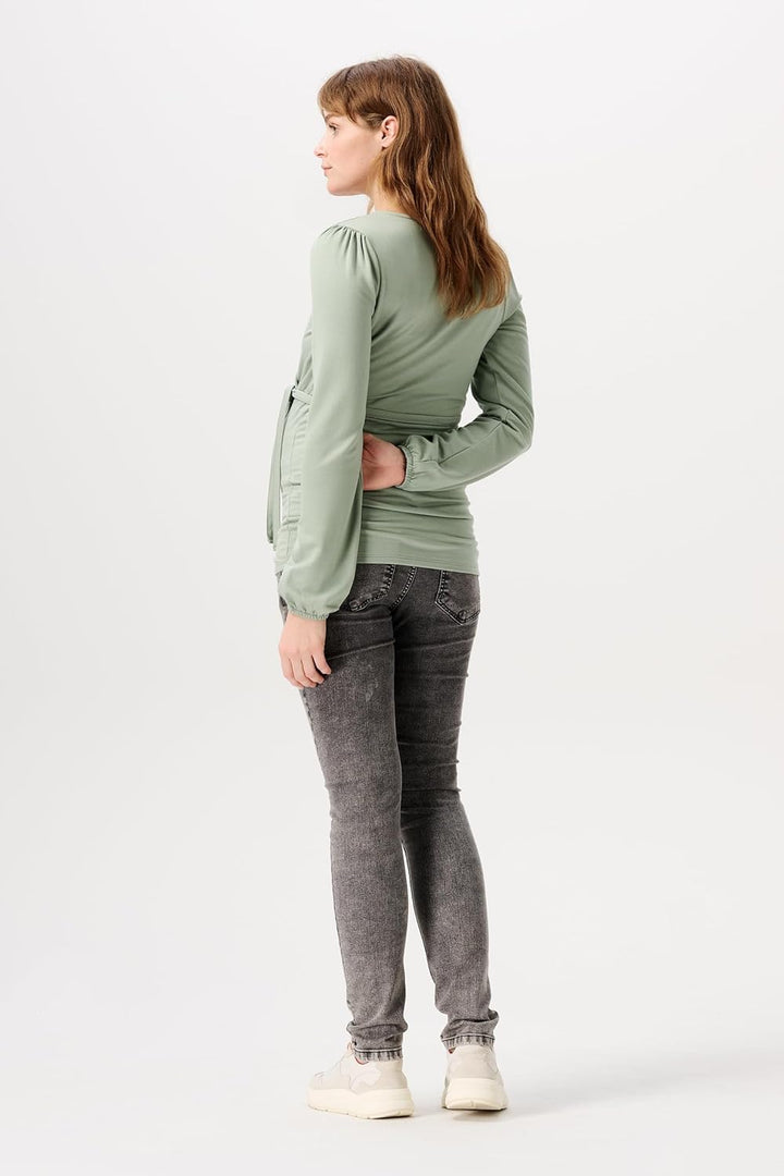 Noppies Damen Top Foshan Nursing Long Sleeve T-Shirt 44 Iceberg Green - N129, 44 Iceberg Green - N12