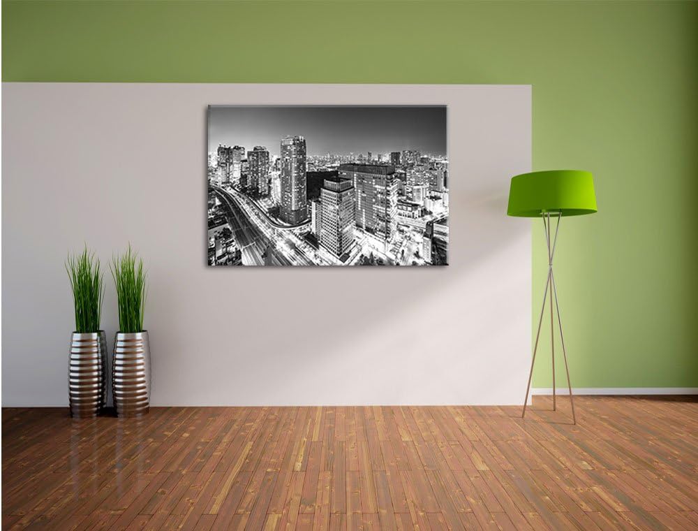 Pixxprint Moderne Architektur in der Innenstadt von Tokio Kunst B&W, Format: 100x70 auf Leinwand, 10