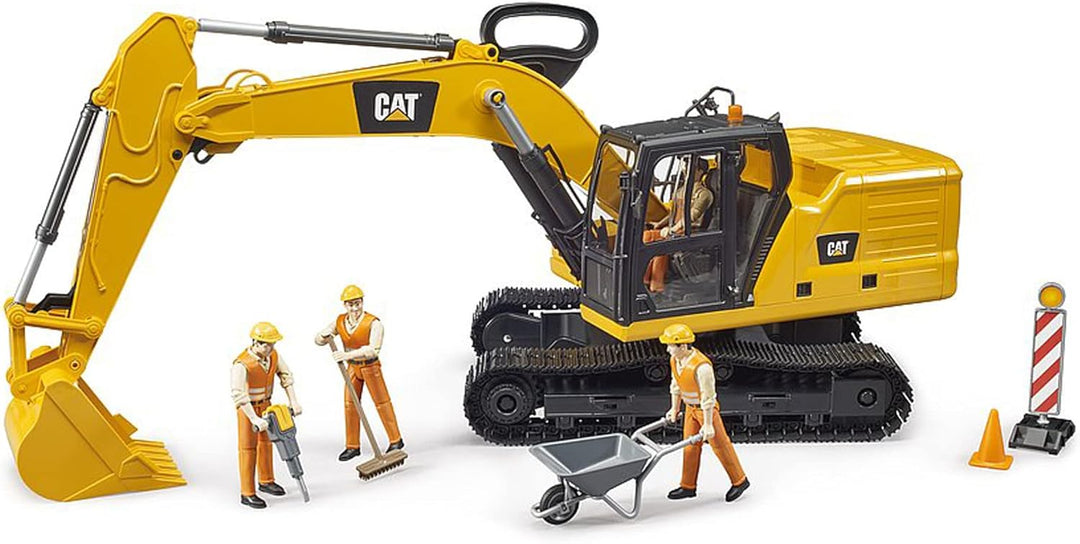 bruder 02483 - Cat Schaufelbagger - 1:16 Baustelle Baufahrzeug Löffelbagger Arbeiter bworld Baumasch