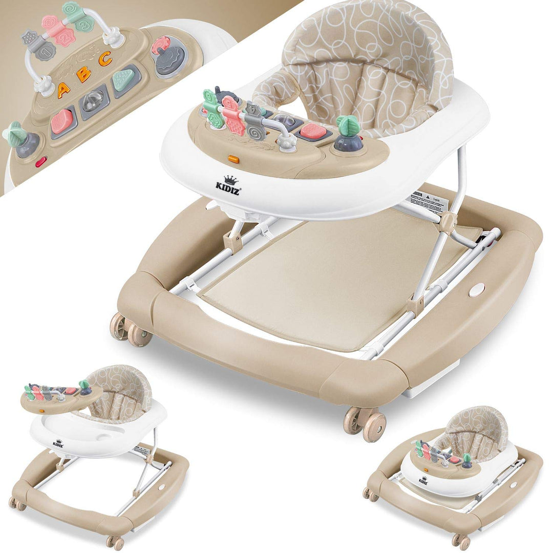 KIDIZ® 4in1 Lauflernhilfe Babywalker Spiel- und Lauflernwagen Gehfrei Schaukelfunktion Babywippe mit