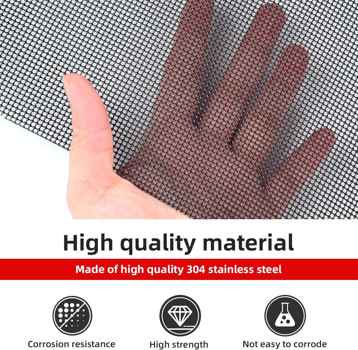 AggAuto Edelstahl Auto Grill Mesh Bildschirm, 120×40cm 304 PVC beschichtet Edelstahl Drahtgeflecht B