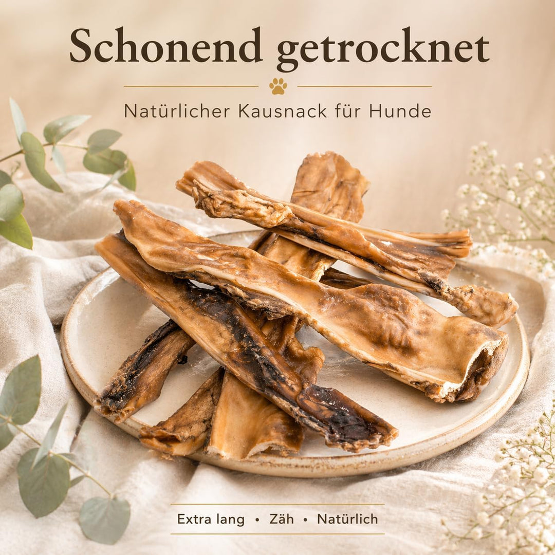123...Hund dabei! - Rinderkopfhaut 30cm - 2,5kg, schonend getrocknete Rinderkopfhaut für Hunde, Qual