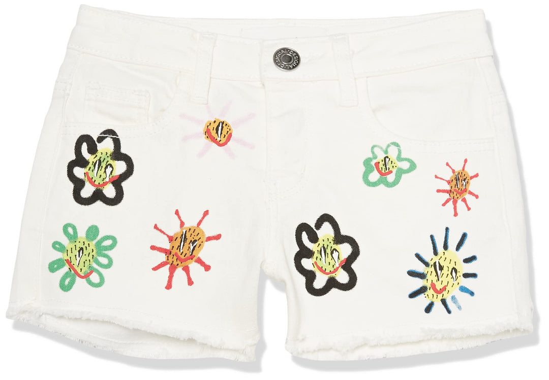 Desigual Mädchen Denim_Flowers Jeans 12 Jahre Weiss, 12 Jahre Weiss