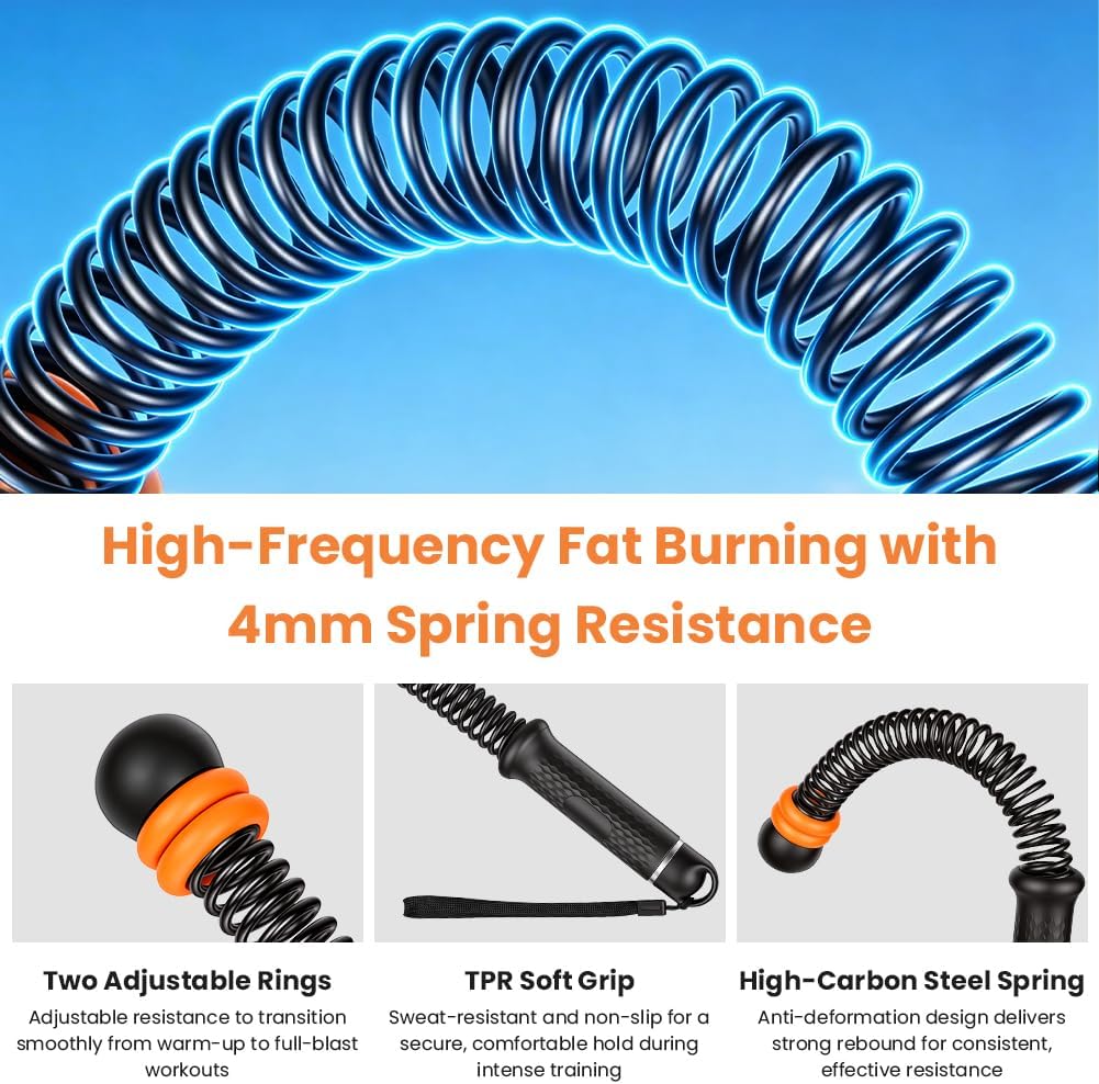Vicloon Battle Rope, 2 Stück Verstellbares Ropeless Battle Ropes, Battles Rope Ohne Seil, Tragbar Sc
