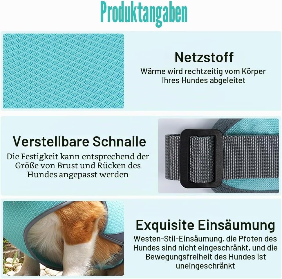 Hunde Kühlweste, Hundekühljacke Hundekühlmantel mit Verstellbarer Schnalle für Outdoor Jagdtraining,