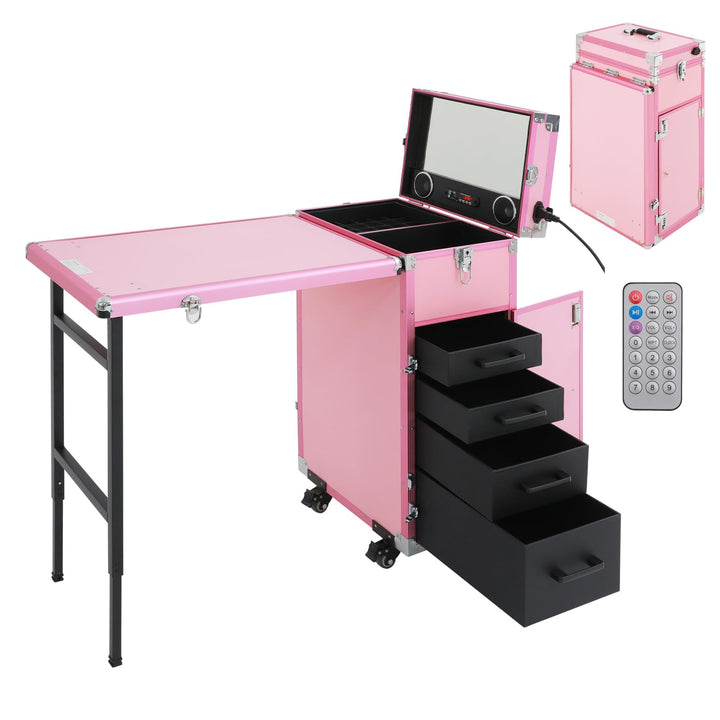 Kosmetikkoffer Trolley 2 in 1 Kosmetikkoffer Gross Kosmetik Trolley Make up Koffer Schminkkoffer mit