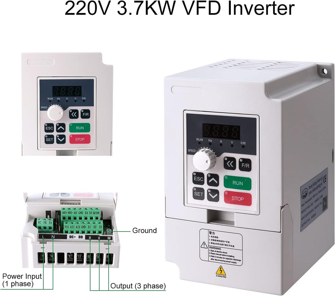 CNC-Spindelmotor-Kits, 220V 3KW 100mm wassergekühlter Spindelmotor CNC-Motor +220V 3.7KW VFD+Clamp M