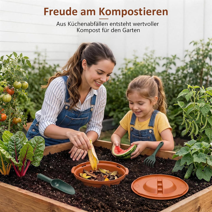 Silavo Wurmkomposter 12.5L, Komposter zum Eingraben (1er-Pack) Orange 1er Pack, Orange 1er Pack