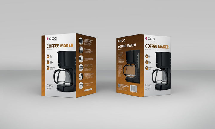ECG KP 2116 Easy,Drip-brew coffee machine, 1,25 litre water tank capacity, Schwarz