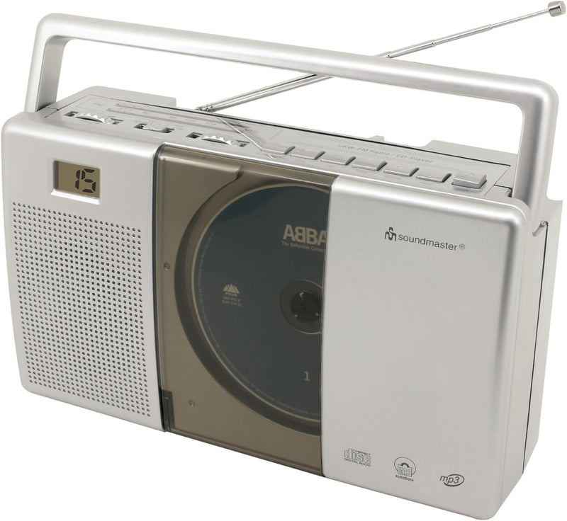 Soundmaster RCD1185 UKW Kofferradio tragbares Radio mit CD-Spieler MP3 und Hörbuchfunktion Seniorenr