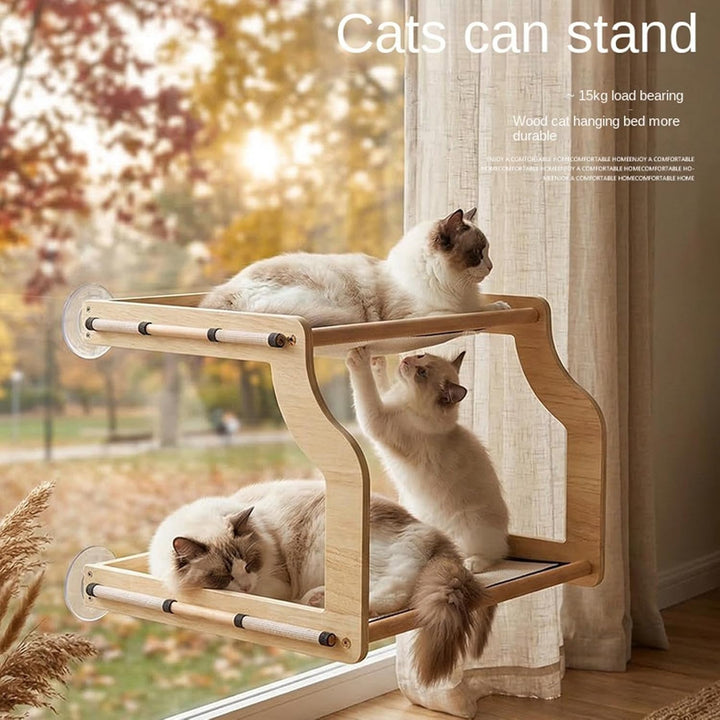 Window Cat Bed - Heavy Duty Breathable Suction Cup Pet Window Seat | Comfortable Cat Hammock for Sma