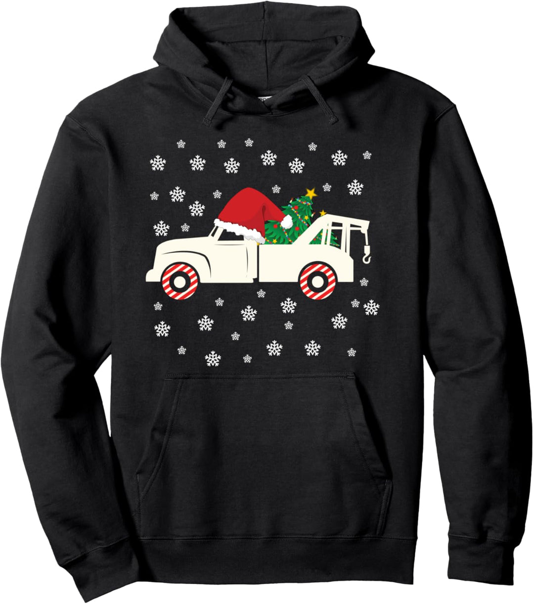 Tow Truck Driver Gifts Christmas Santa Holidays Wrecker Pullover Hoodie