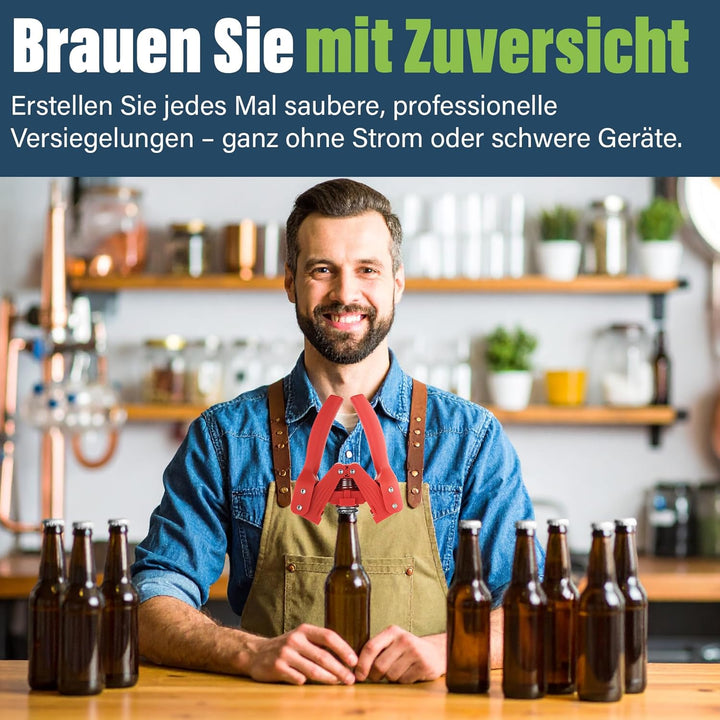 Flaschenverschluss inklusive 120 KOSTENLOSEN Verschlüssen für selbstgebrautes Bier oder Limonadenfla