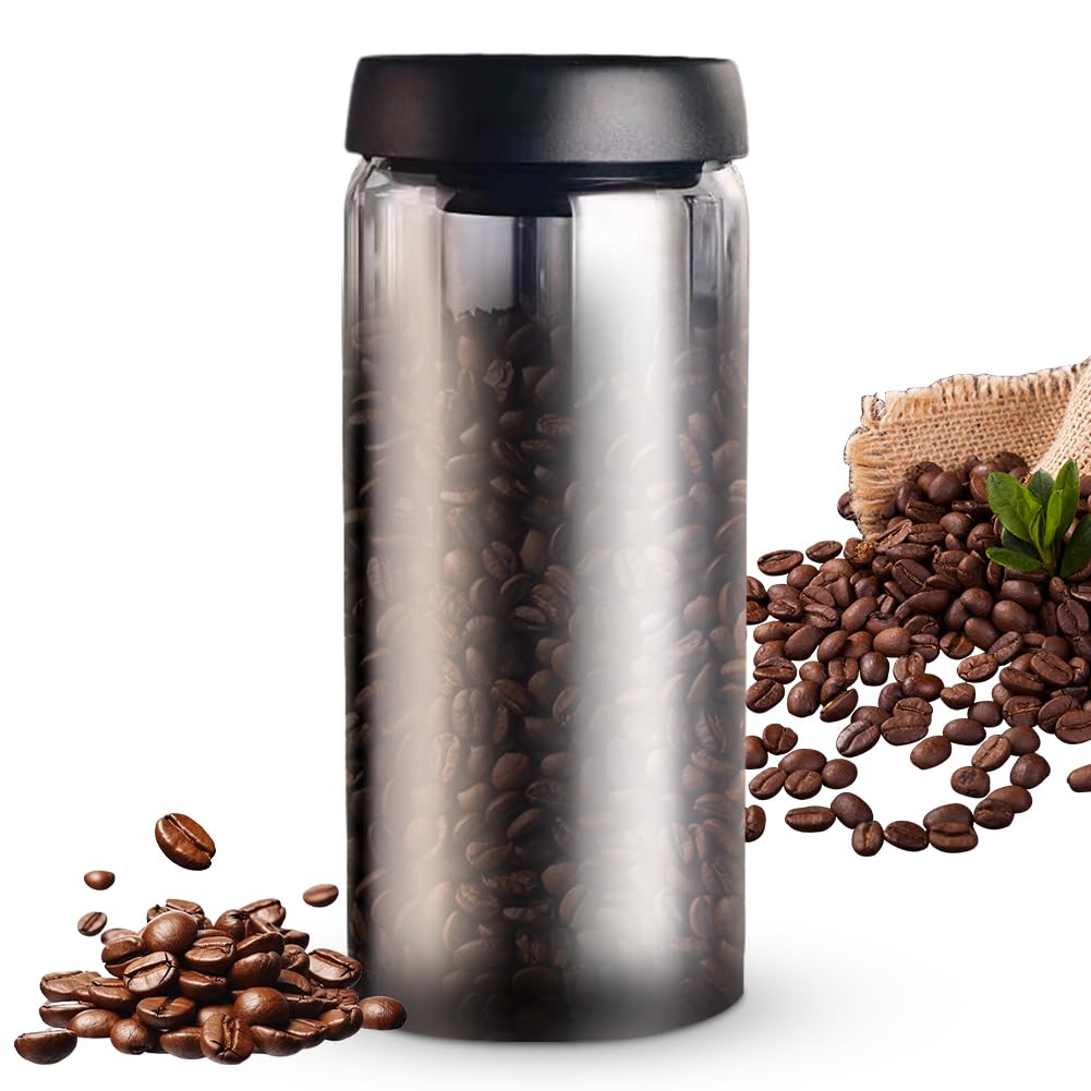 VOHESEA Kaffeedose mit Vakuumdeckel, 1800ml Kaffeedose Luftdicht, Kaffeebohnen Aufbewahrung, Vakuum