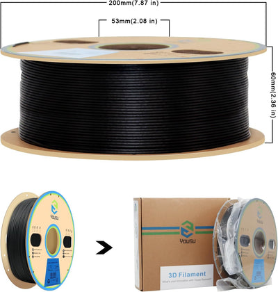 YOUSU Polypropylene PP Filament 1.75mm (± 0.03) for 3D Printer Included Build Sheet, Semi-Flexible U