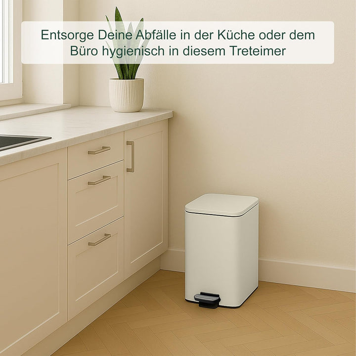 Relaxdays Mülleimer Küche, 20 Liter, entnehmbarer Inneneimer, Fusspedal, mit Müllbeutel, Tretmülleim