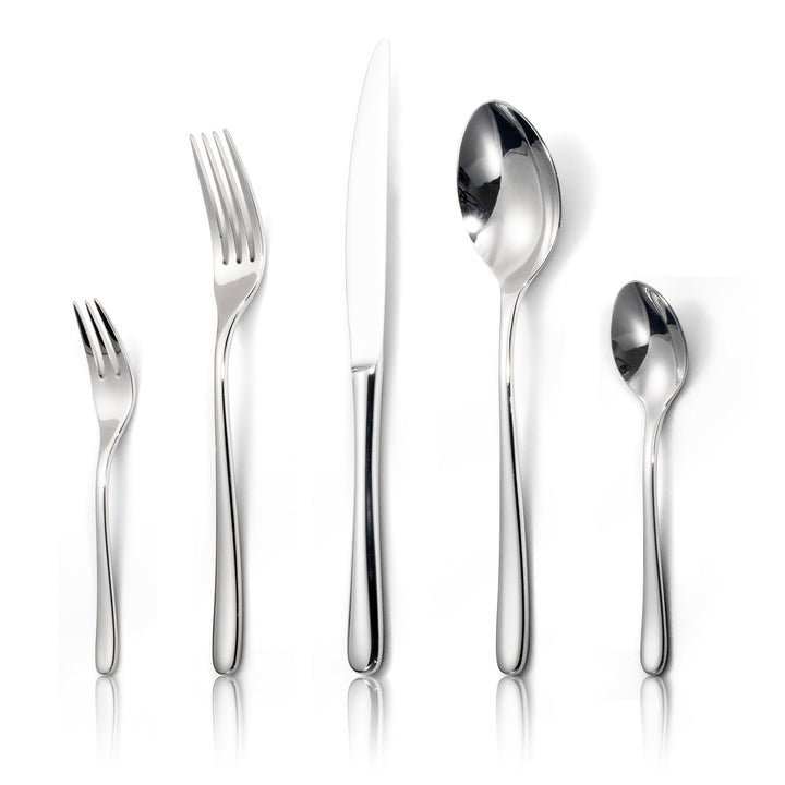 Alata Vienna 18/10 Edelstahl Poliert, Besteck Set 6 Personen, Essbesteck 30 teilig, Glänzend, Spülma