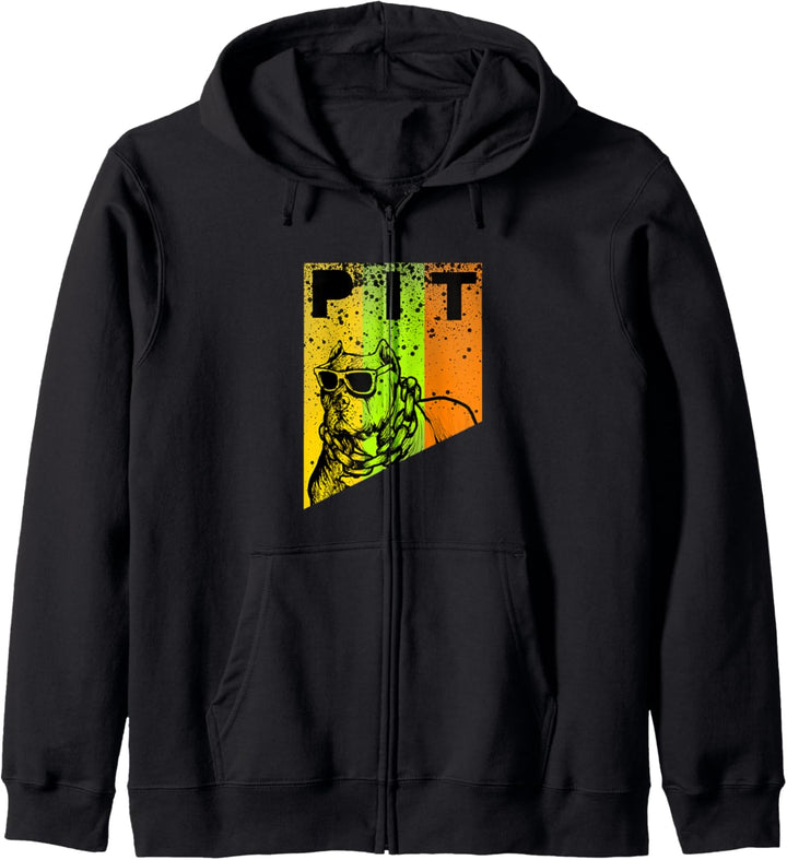 Retro Pitbull Geschenk Pit Bull Lover Pit Kapuzenjacke