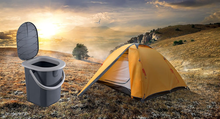 BranQ - Home essential 100% recycelt Kunststoff PP, Ökologisch, Mobile Campingtoilette 22 Ltr mit ma