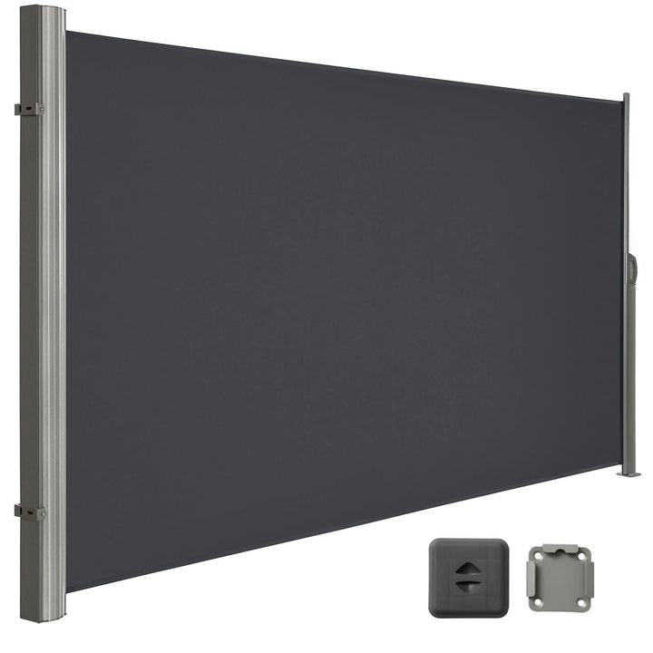 LARMNEE Alu-Seitenmarkise, ausziehbar, 180 x 300 cm, Sichtschutz, Sonnenschutz, Blickdicht, Seitenro