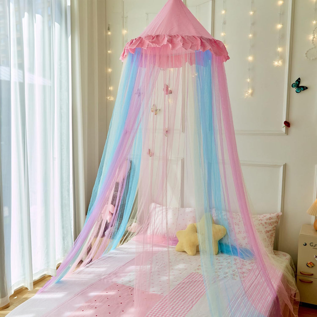 Regenbogen Bett Dachboden Twin Grösse atmungsaktive Dachboden Bett Vorhang für Bett, Prinzessin Spie