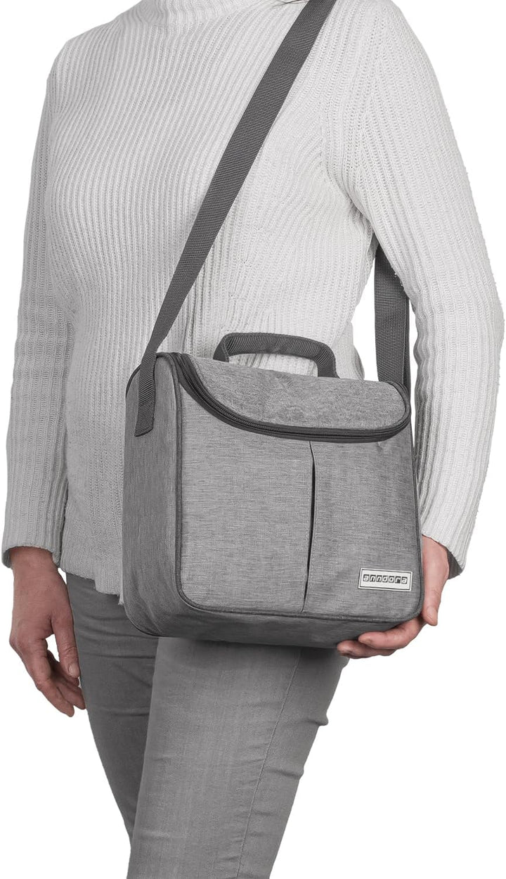 anndora Kühltasche hellgrau - Modellwahl 04 Liter - hellgrau meliert, 04 Liter - hellgrau meliert
