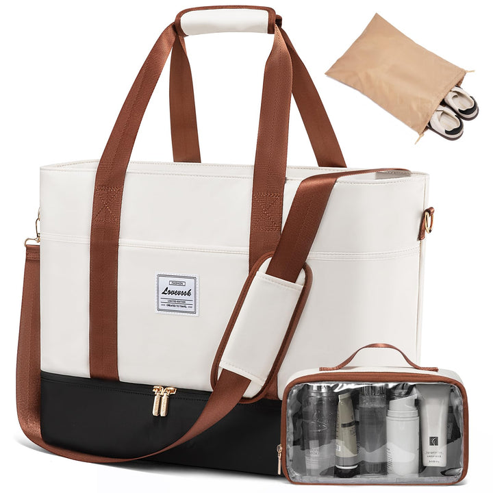 LOVEVOOK Reisetasche Damen, Wasserdicht Weekender Travel Duffel Bag mit Schuhfach, Kliniktasche Gebu
