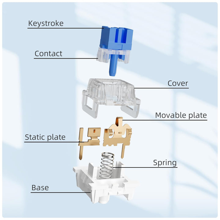OUTEMU Blau Switch 3 Pin Schalter Gateron und Cherry MX Äquivalent DIY Austauschbarer Schalter für M