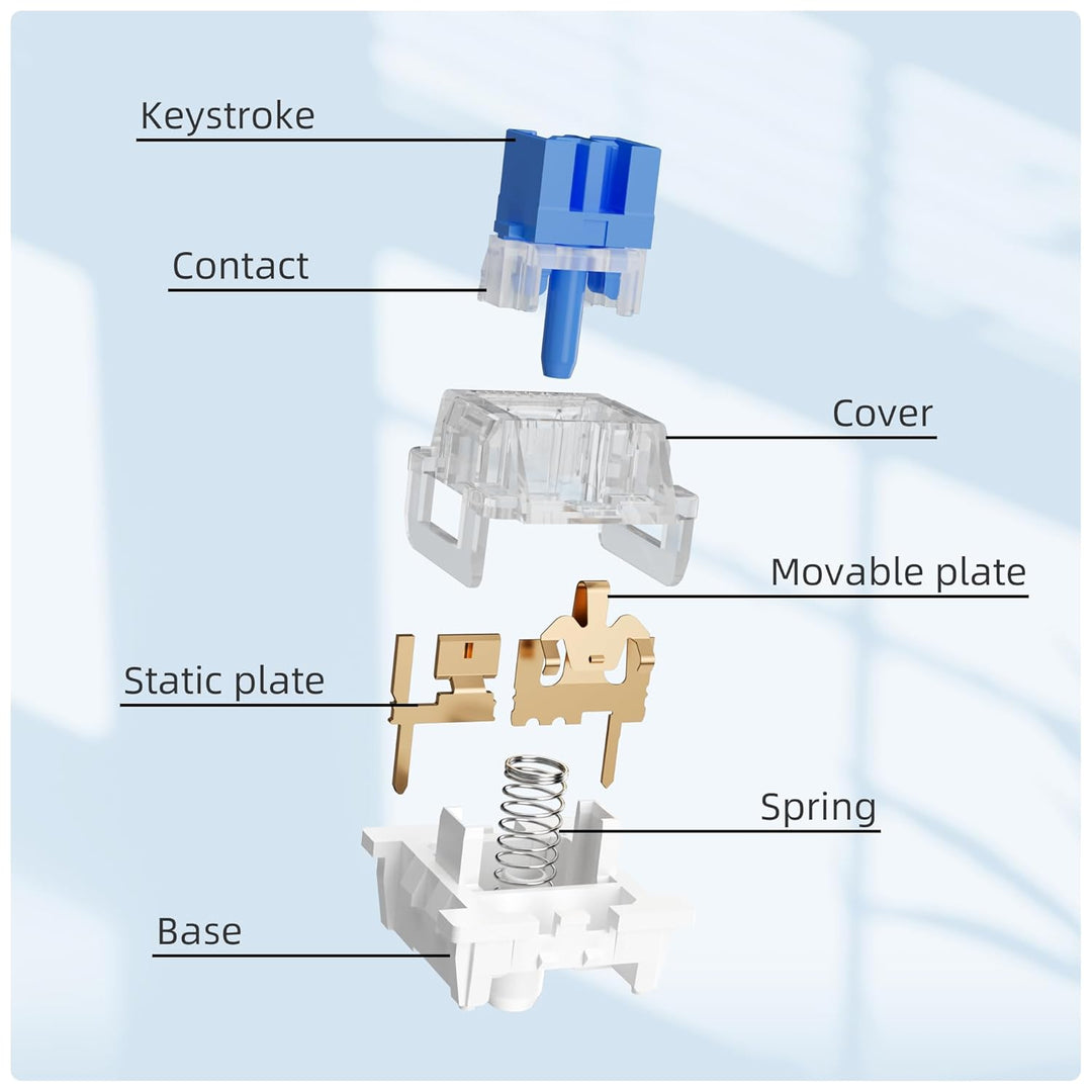 OUTEMU Blau Switch 3 Pin Schalter Gateron und Cherry MX Äquivalent DIY Austauschbarer Schalter für M