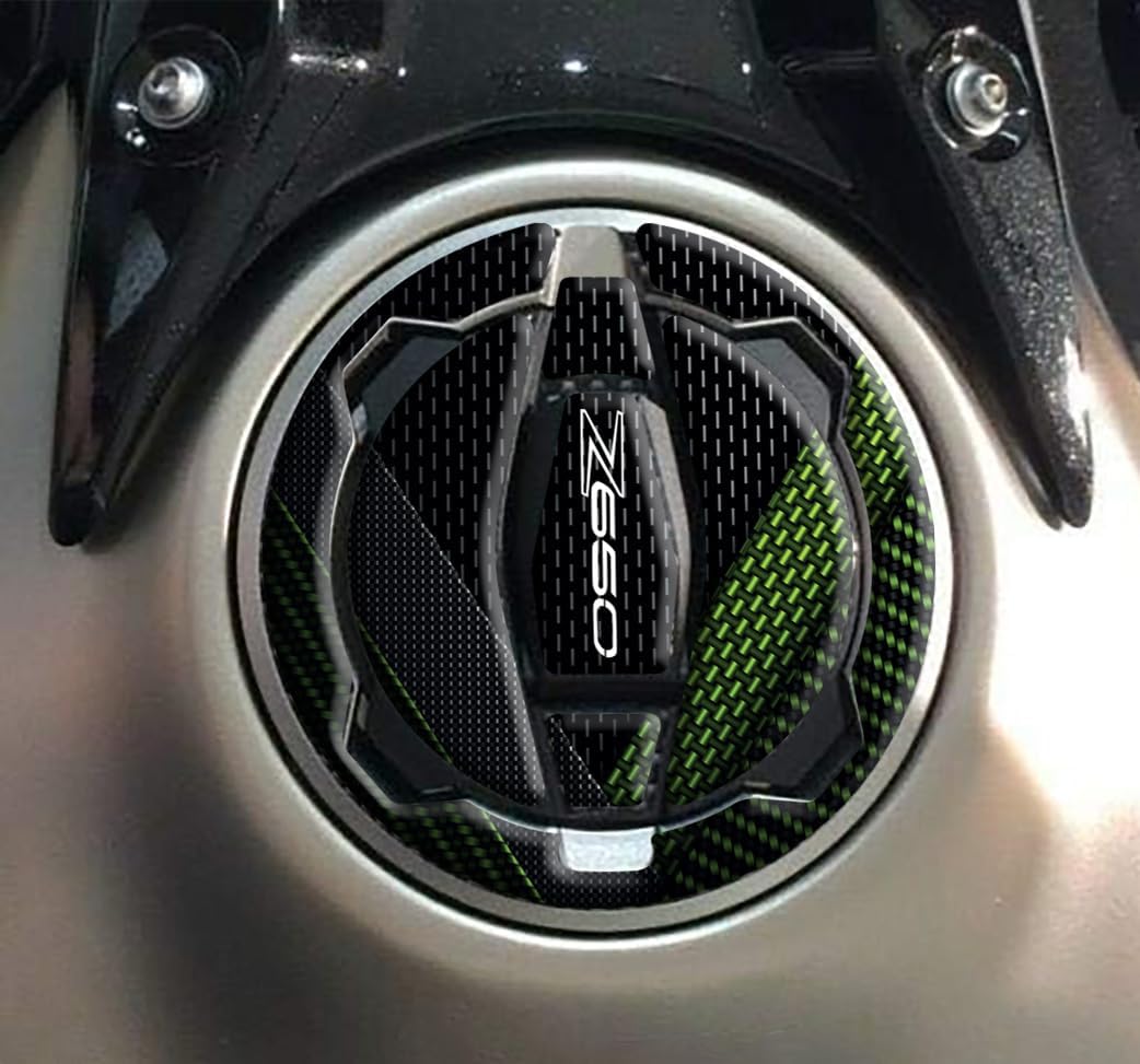 Harz-Aufkleber mit 3D-Effekt, für Motorrad, kompatibel mit Kawasaki Z650 (Metallic Spark Black, komp