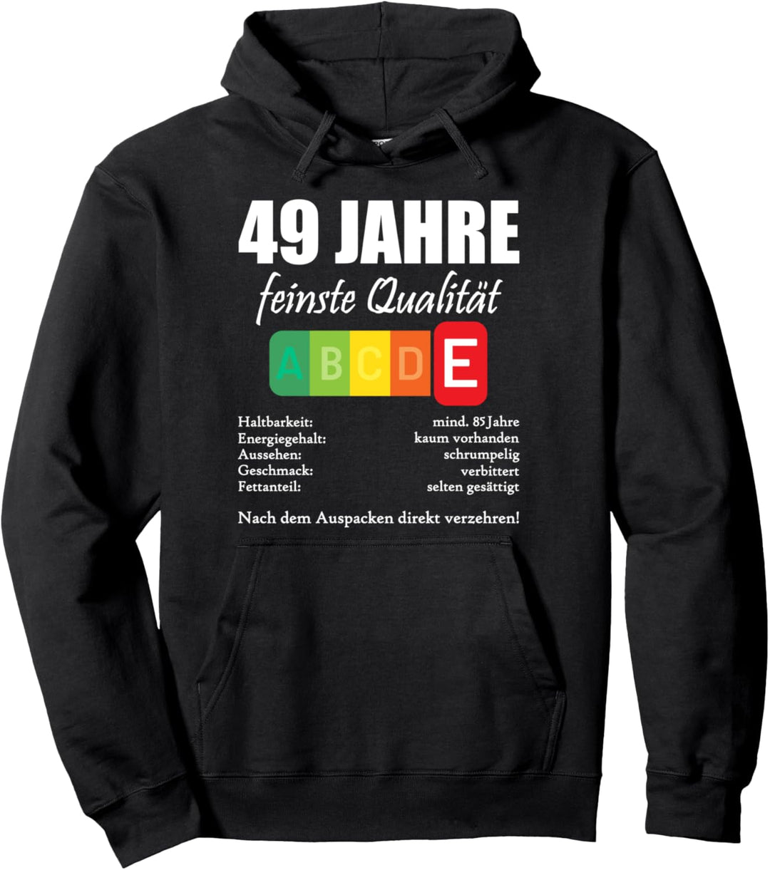 49 Jahre Sarkasmus Lebensmittelampel 49. Geburtstag Pullover Hoodie