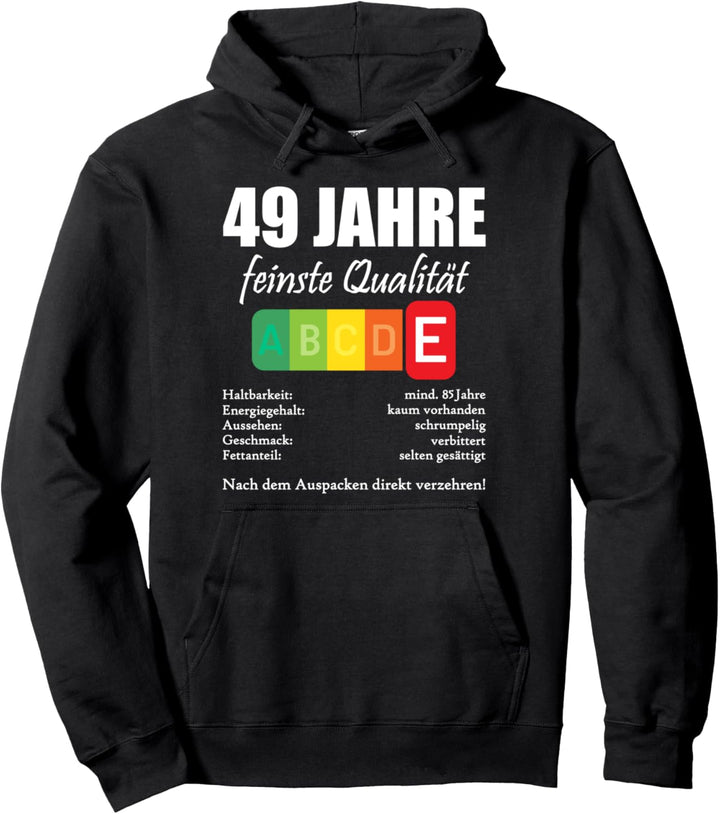 49 Jahre Sarkasmus Lebensmittelampel 49. Geburtstag Pullover Hoodie