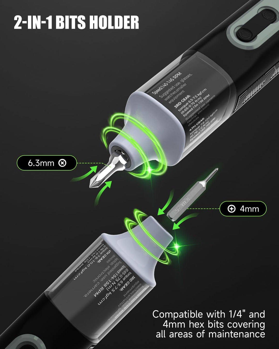 Elektrischer Schraubendreher, 36 in 1 Mini Electric Screwdriver set, Akku Schraubendreher set mit H4