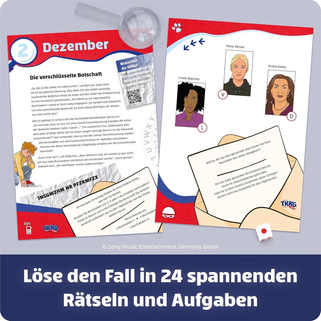 FRANZIS 67240 - TKKG Junior Escape-Adventskalender: Die Jagd nach den Weihnachtsganoven