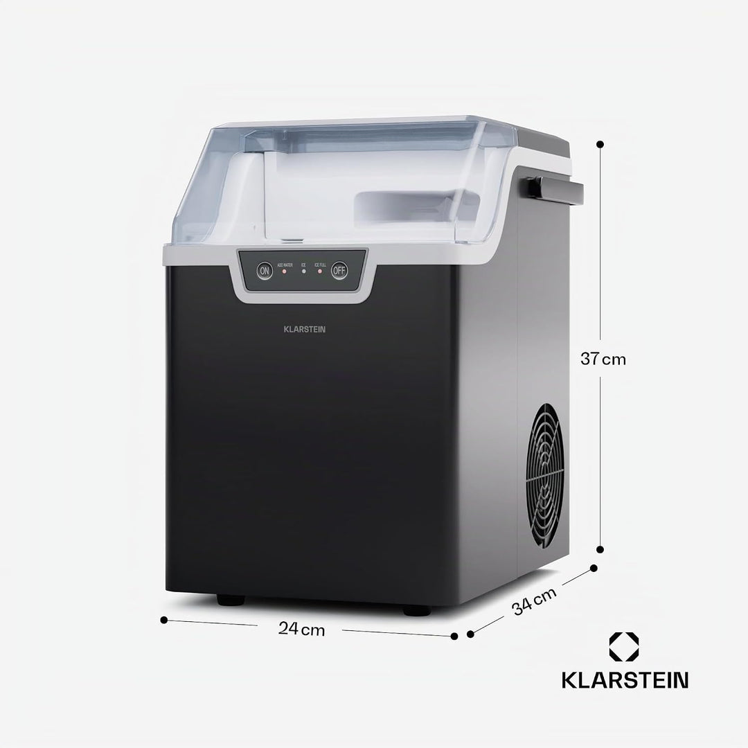 Klarstein Eiswürfelmaschine für Zuhause, Camping &amp; Gastro, 200W Mini-Eiswürfelmaschine Klein, 4 Min