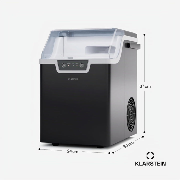 Klarstein Eiswürfelmaschine für Zuhause, Camping &amp; Gastro, 200W Mini-Eiswürfelmaschine Klein, 4 Min